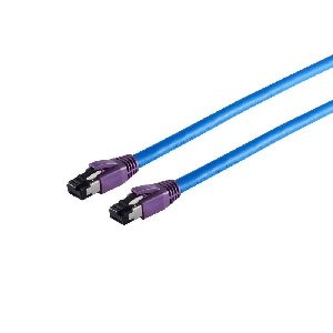 Patchkabel CAT 8.1 S/FTP LSZH blau 0,25m 08-40001
