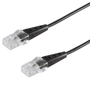 RJ45 Stecker-RJ45 Stecker rund 4-adrig schwarz 3m 70078-S-3