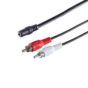 Klinkenbuchse 3,5mm Stereo - 2 Cinchstecker, 0,2m 30851