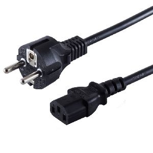 Schutzkontaktst. ger. - Kaltgerätebu, schwarz,1,8m 60006-G