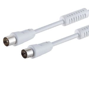 Antennenkabel mit Ferrit >100 dB weiß 1,5m 80202-128-1.5