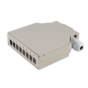 LWL-Verteilerbox, Metall, 8-fach, DIN rail, grau 07-65011
