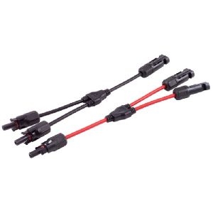 PV4 T-Adapterkabel Set, 2/1, 6mm², R/SW, 30cm 02-21042
