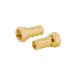F-Stecker, 6,0 vergoldet, mit großer Mutter 85006-AG