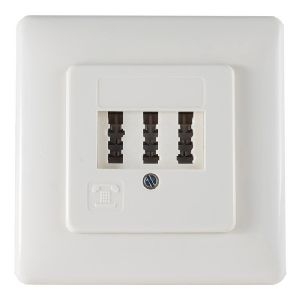 Telefon-Anschlußdose TAE NF/F Metallrahmen weiß UP 74051W