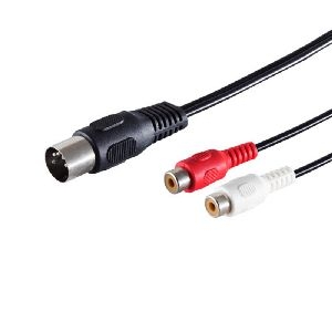 5-pol. DIN-Stecker – 2 Cinch-Kuppl./Masse 0,2m 10221