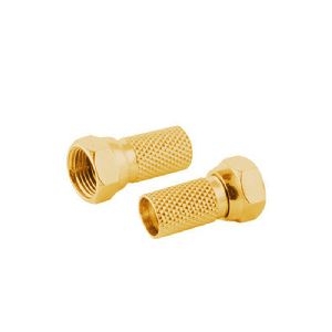 F-Stecker 6,7, vergoldet, mit großer Mutter 85009-AG