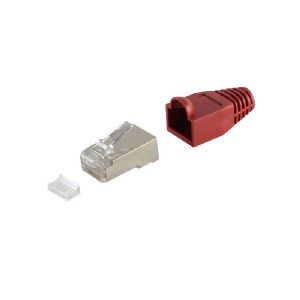 Netzwerkstecker cat.5 u. 6 Einführhilfe+Tülle rot 72057-R