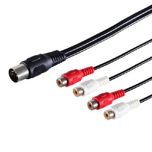 DIN 5-pol.Stecker- 4 Cinchbuchse 0,2m 10231