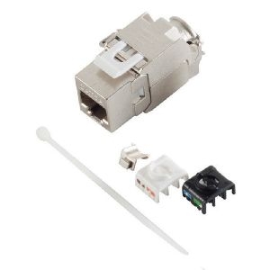 RJ-45 Keystone, Cat. 6A, 180°, STP, werkzeuglos 08-10030
