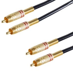 2 Metallcinchstecker - 2 Metallcinchst. verg. 0,5m 40221
