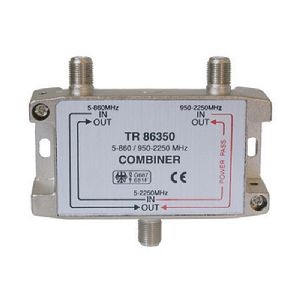 SAT-TV-Einspeisweiche, 5-860 MHz 950-2250 MHz, DC 86350-