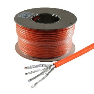 Cat. 7 Verlegekabel, S/FTP, CCA, orange, 50m 08-80507