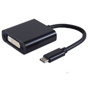 USB-C Adapter, DVI-I Buchse, 4K30Hz, schwarz 14-05004