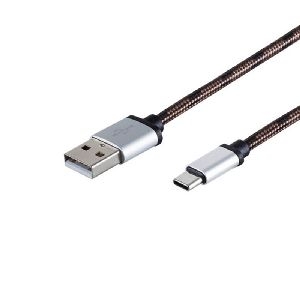 USB C, Ladekabel, Nylon, braun, 0,9m 14-50080