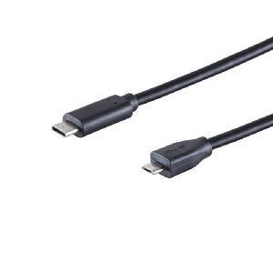 USB-C Adapterkabel, Micro-B, 2.0, schwarz, 1m 77145-1.0