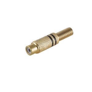 Cinchkupplung Metall vergoldet, 6mm, schwarz 52021-S
