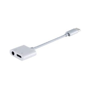 USB-C Audio Adapter mit Ladefunktion, 3,5mm, weiß 14-05022