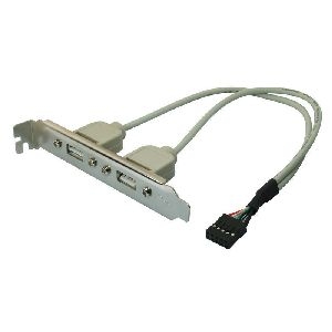 Slotblech 2x USB-A, 2.0, 480Mbps, mit Kabel 75620