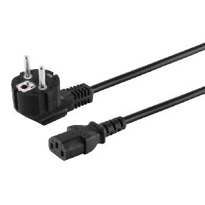 Schutzkontakt 90° - Kaltgerätebuchse, schw., 3m 60006-3