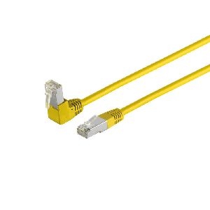 Patchkabel cat 6 S/FTP PIMF 90°-gerade gelb 0,25m 08-64002
