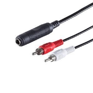 Klinkenbuchse 6,3mm - 2 Cinchstecker, 0,2m 30521