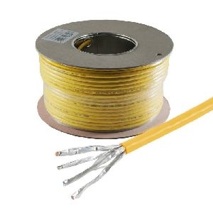 Cat. 7A+ Verlegekabel, S/FTP, LSZH, gelb, 100m 75500-A+-100SSP