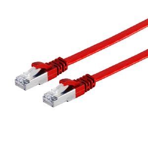 RJ45 Flachkabel m. CAT 7 Rohkabel slim rot 15m 75525-SLR