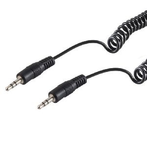 2x Klinkenstecker 3,5mm Stereo, Spiralkabel, 2,5m 30813