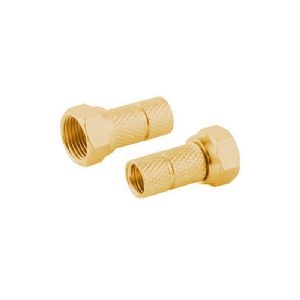 F-Stecker, 6,5 vergoldet, mit großer Mutter 85008-AG