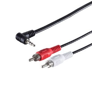 Winkel-Klinkenst. 3,5mm - 2 Cinchstecker, 1,5m 30842