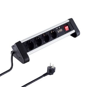 Tischsteckdosenleiste 4-fach mit USB Ladefunktion 60317