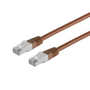 Patchkabel Cat. 5E, SF/UTP, braun, 0,25m 75211-0.25BR