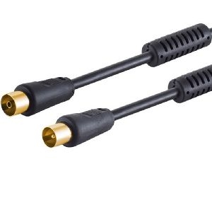 Antennenkabel m. Ferrit vergoldet >100dB schw 1m 80202-128-GS