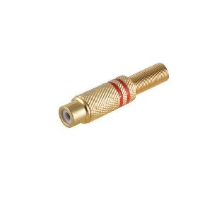 Cinchkupplung Metall vergoldet, 6mm, rot 52021-R