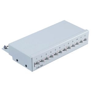 Patchpanel Cat.6A, 12-Port lichtgrau 75077