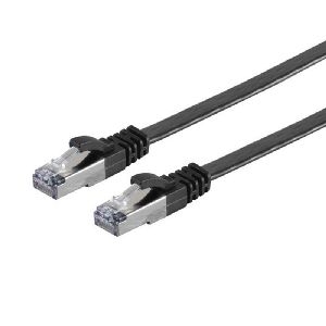 RJ45 Flachkabel m. CAT 7 Rohkabel slim sw 0,25m 75511-SL0.25S