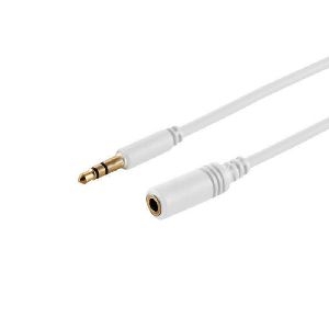 Audioverlängerung, 3,5mm, TRS, slim, weiß, 1,5m 33982-W