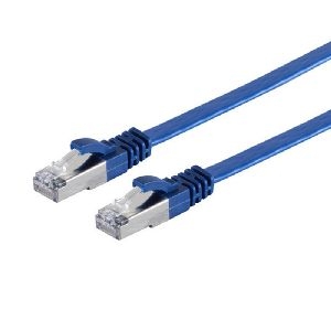 RJ45 Flachkabel m. CAT 7 Rohkabel slim blau 15m 75525-SLB