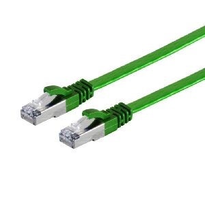 RJ45 Flachkabel m. CAT 7 Rohkabel slim grün 1m 75511-SLG