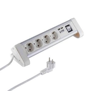 Tischsteckdosenleiste weiß 4-fach mit USB 60317-W