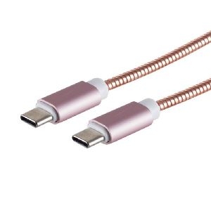 USB-C Ladekabel, PD, steel, rosegold, 1m 14-14002