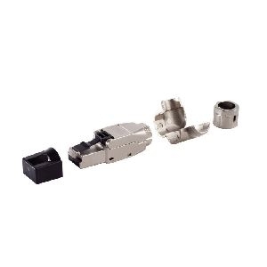 RJ-45 Stecker, werkzeuglos, Winkel, STP, Cat. 8.1 08-45010