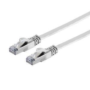 RJ45 Flachkabel m. CAT 7 Rohkabel slim weiß 1m 75511-SLW
