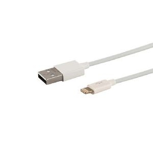 USB-A Ladekabel, 8-Pin, 2.0, ABS, weiß, 0,5m 14-12040
