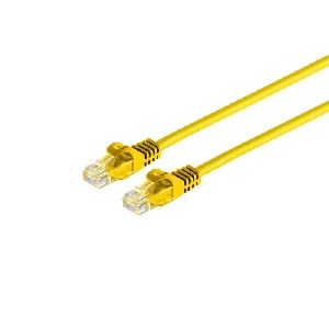 RJ45 Patchkabel CAT 7 Rohkabel UTP gelb 0,25m 08-35002