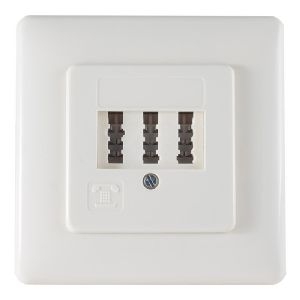 Telefon-Anschlußdose TAE NF/F mit Metallrahmen UP 74051