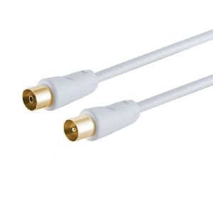 Antennenkabel, vergoldet, >100 dB, weiß, 5m 80025-128G