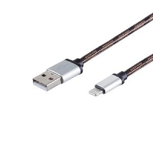 8-Pin, Ladekabel, Nylon, braun, 0,3m 14-50075