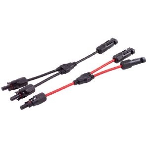PV4 T-Adapterkabel Set, 2/1, 4mm², R/SW, 30cm 02-21022